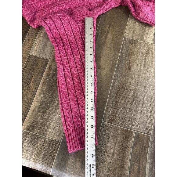 St.John’s Bay cable knit chunky sweater Pink,‎ size Petite Large (PL) - Picture 8 of 8